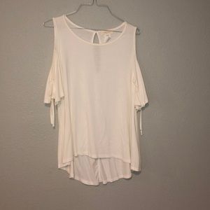 White open shoulder top